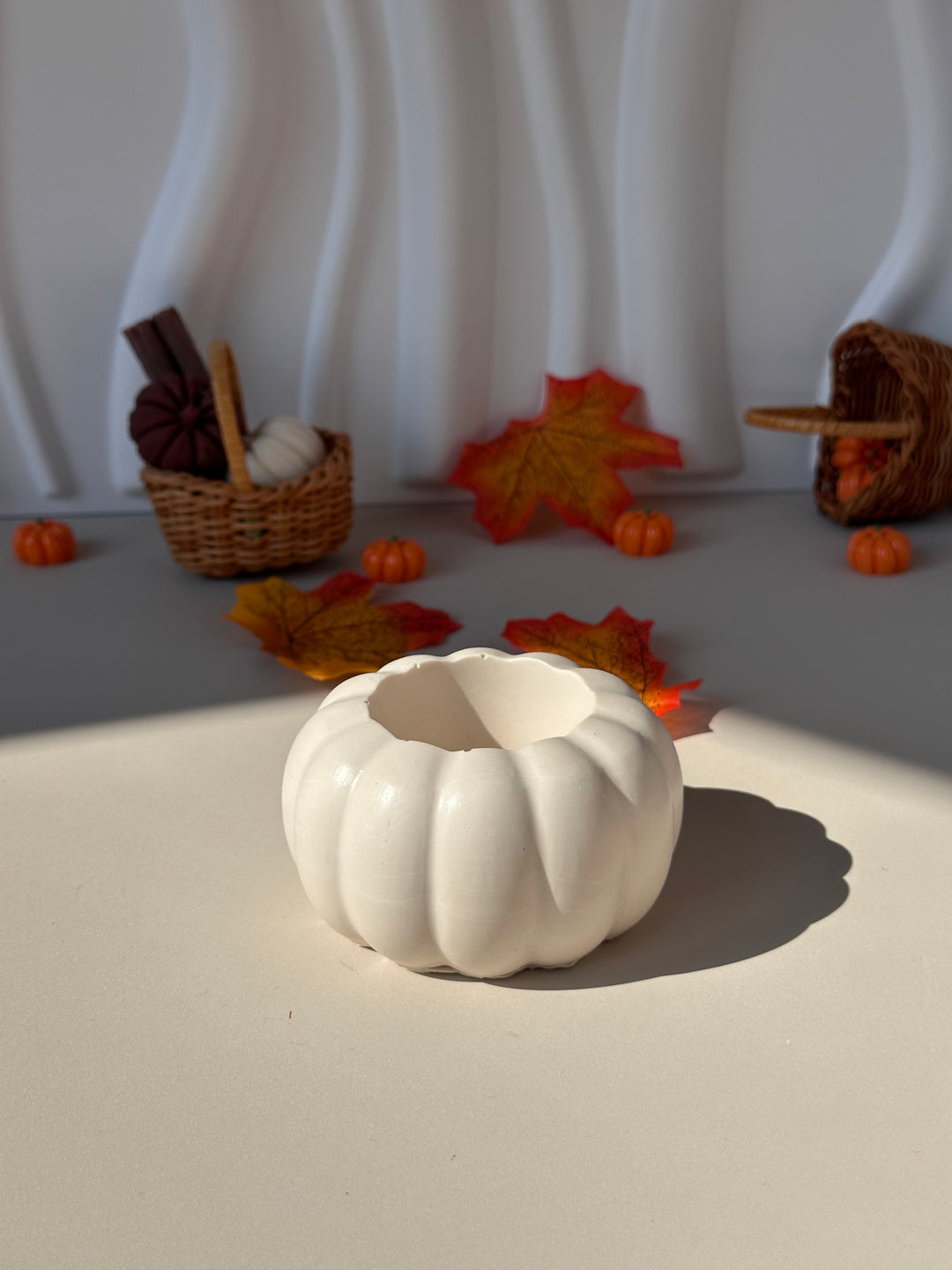 BOUGEOIR " CITROUILLE BLANCHE"