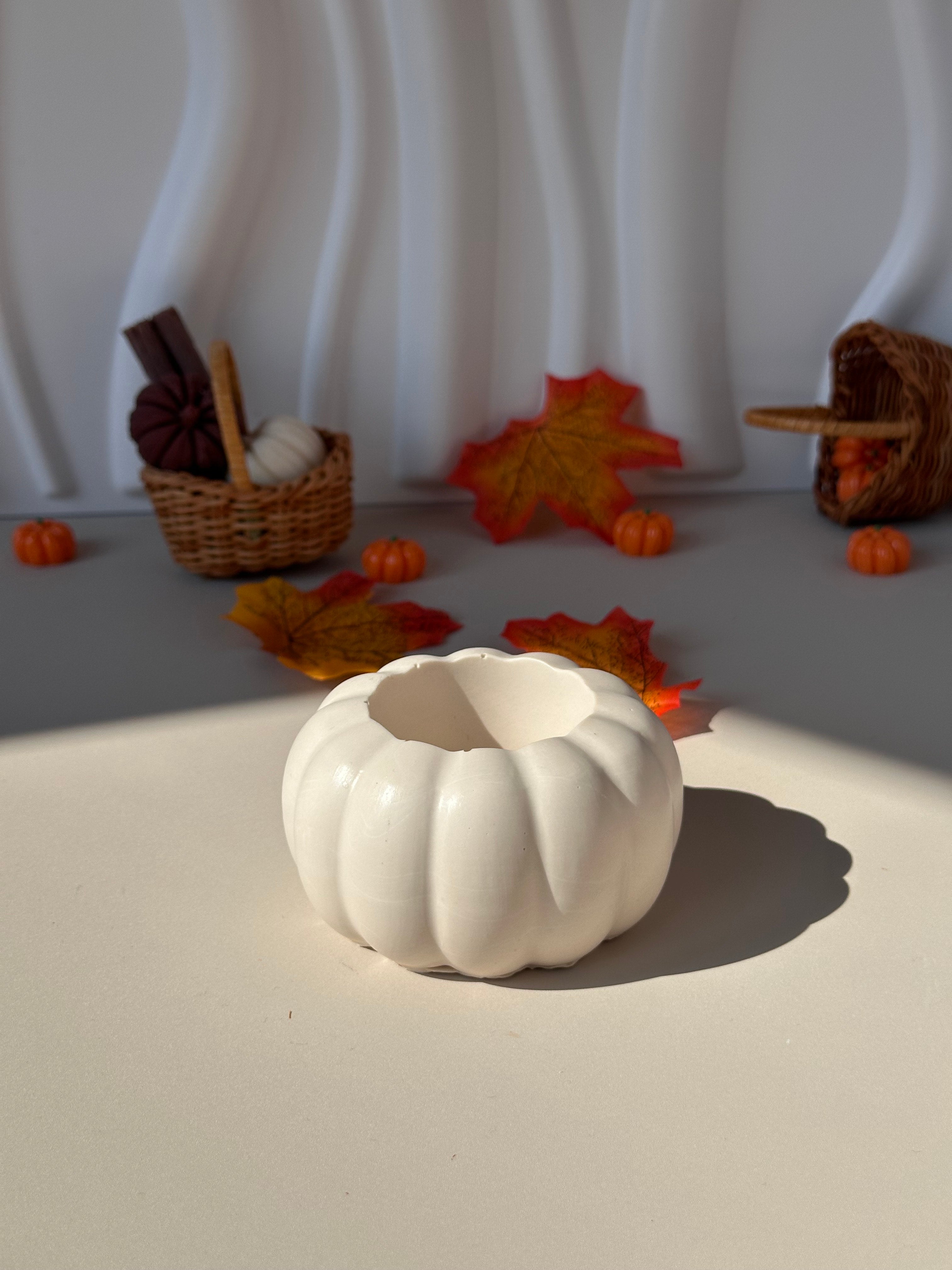 BOUGEOIR " CITROUILLE BLANCHE"