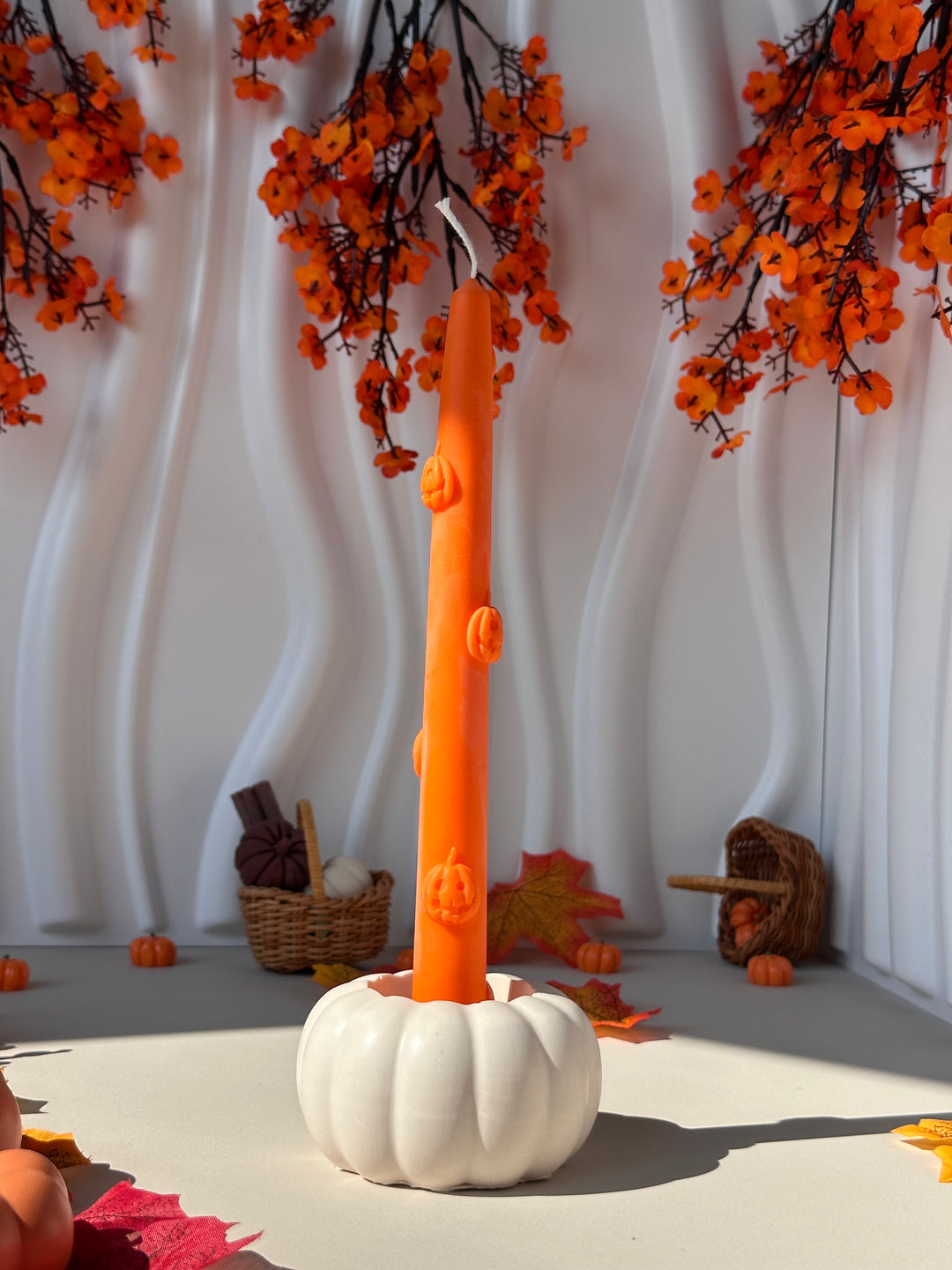 BOUGEOIR " CITROUILLE BLANCHE"